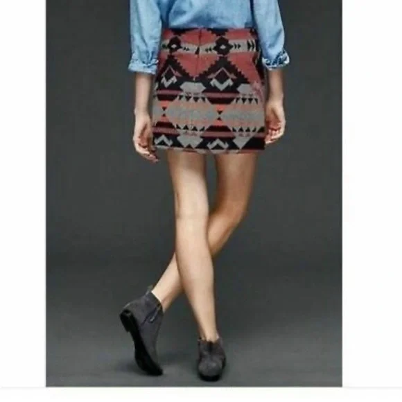 Gap NWT Tribal Print Mini Skirt Sz 8 - Picture 3 of 9
